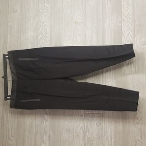 Tibi New York Straight leg crop pants with leather trim